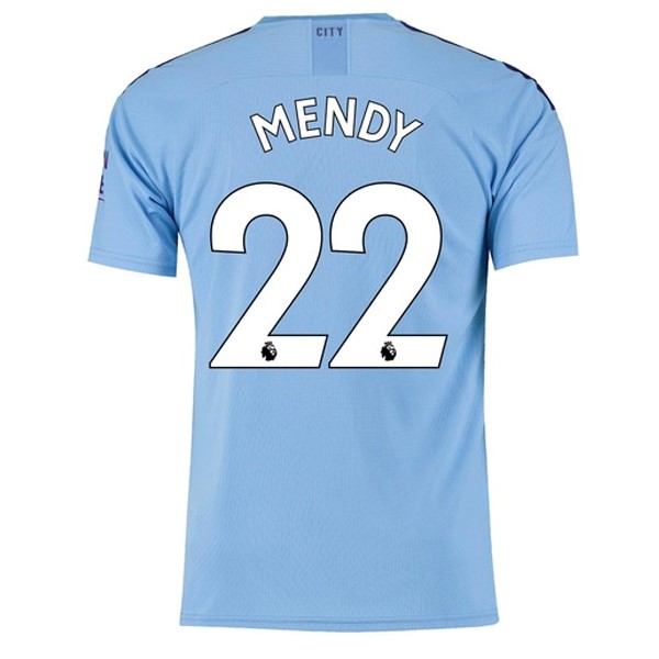 Camiseta Manchester City NO.22 Mendy Primera equipación 2019-2020 Azul